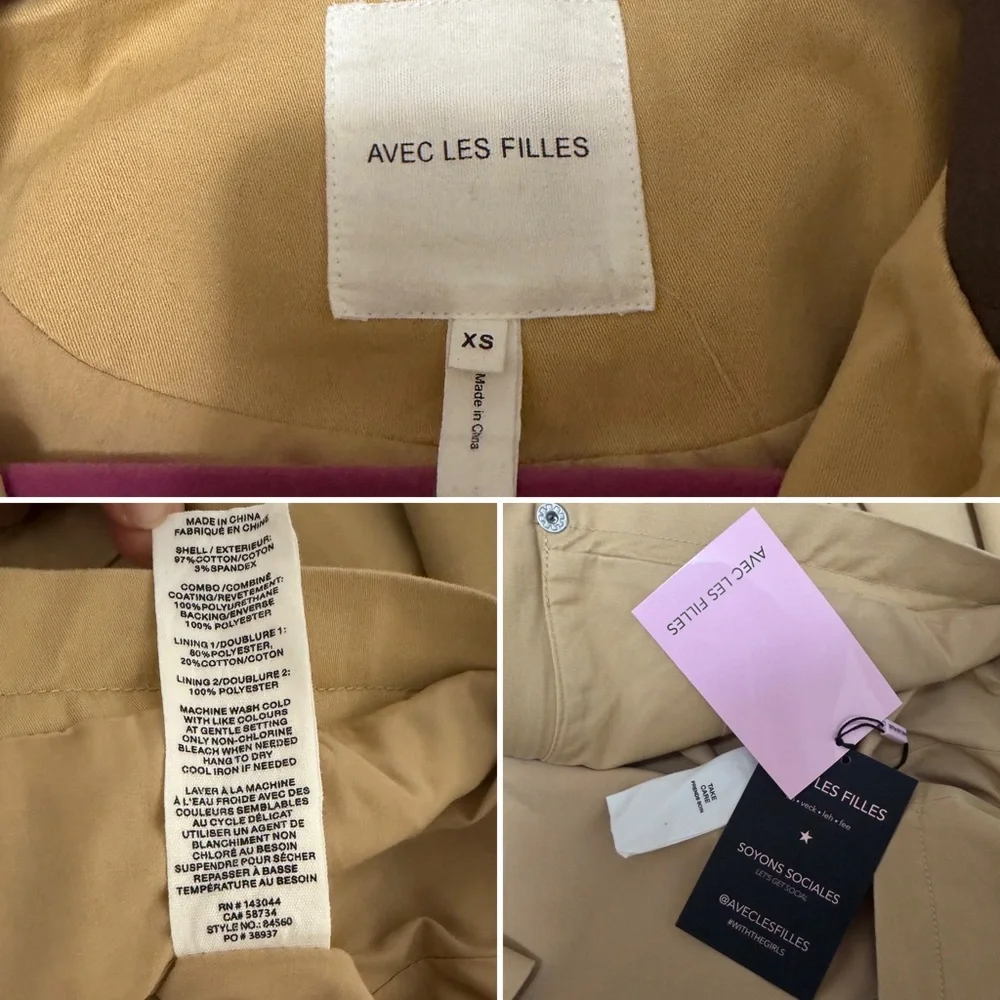 Avec Les Filles Women's Cropped Cape Trench Coat NEW With Tags Size XSmall - Picture 10 of 10